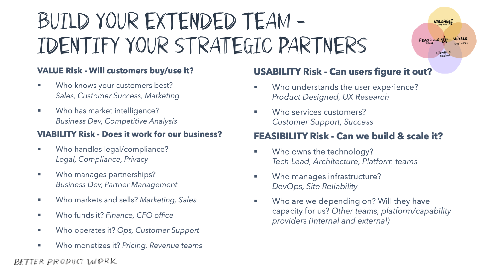 Identifying stakeholders using the four product risks