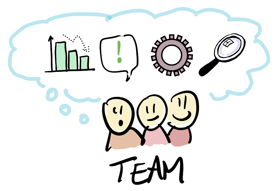 A team weighing data, questions, mechanics and investigation